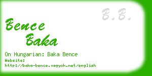 bence baka business card